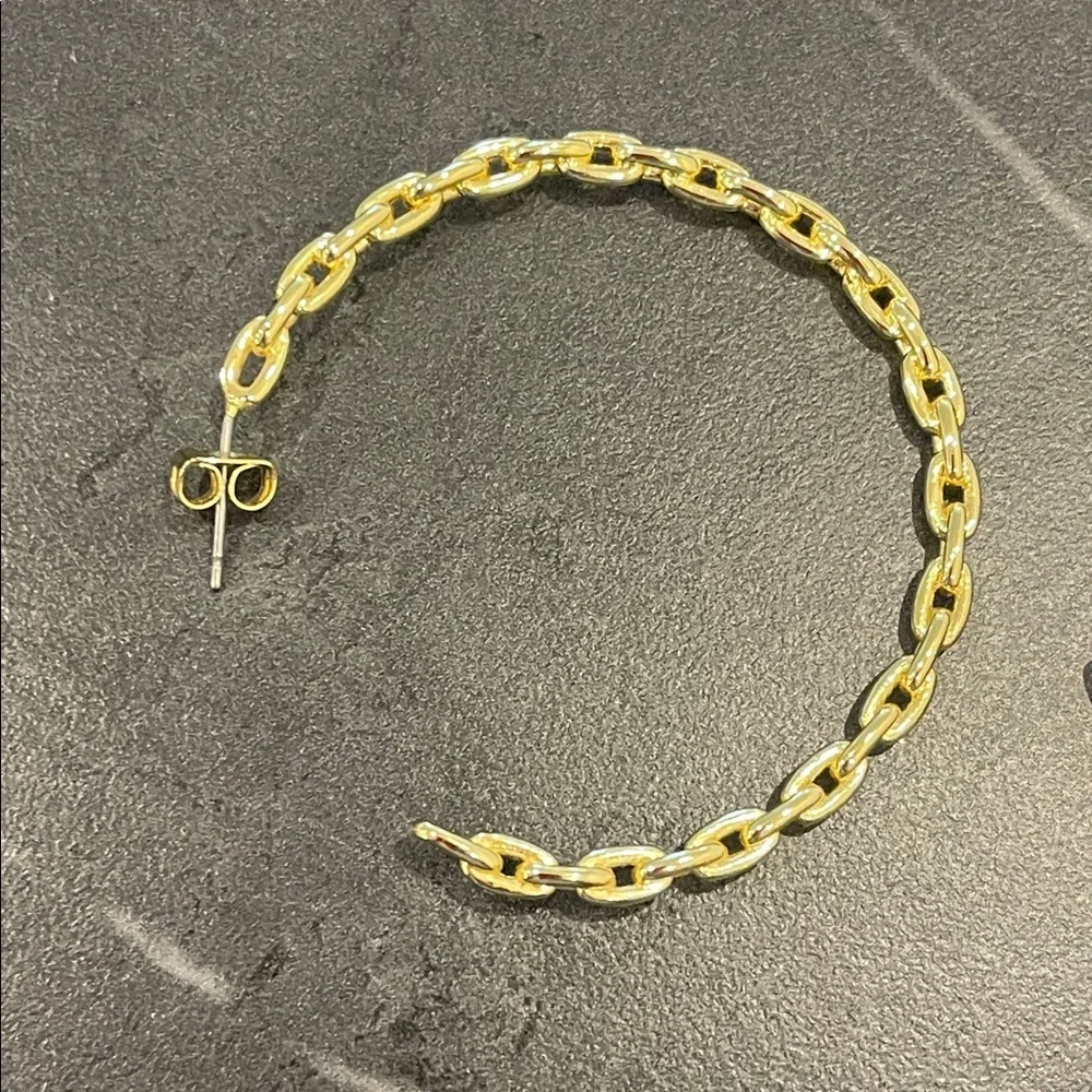 Uncommon James Gold Chain Hoop Earrings - Picture 2 of 3